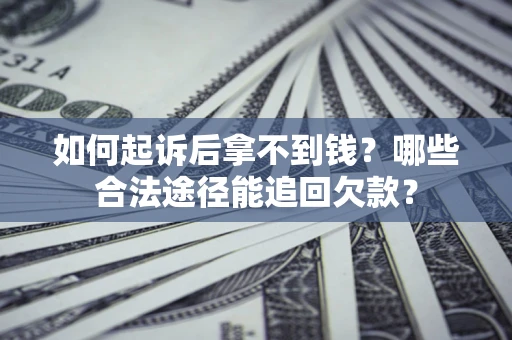 武汉如何起诉后拿不到钱？哪些合法途径能追回欠款？